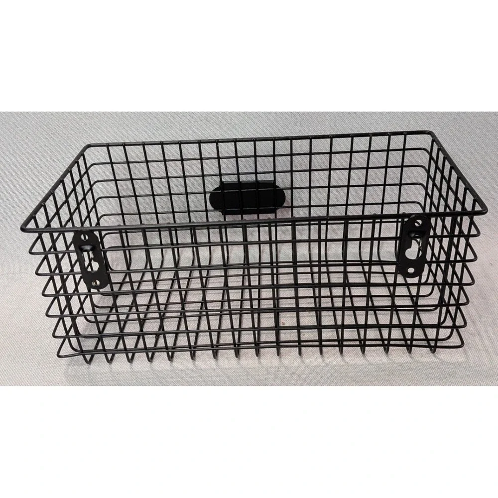 Unbranded Wire Wall Basket Unisex OS Black Good Farmhouse Storage Organizer